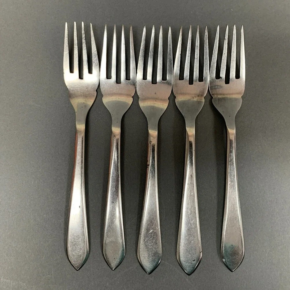 Inox‎ Forks 6 5/8 Flatware Lot of 5